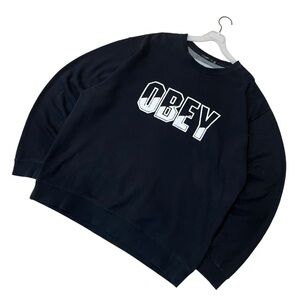 Obey Men's Charcoal Crewneck Sweater